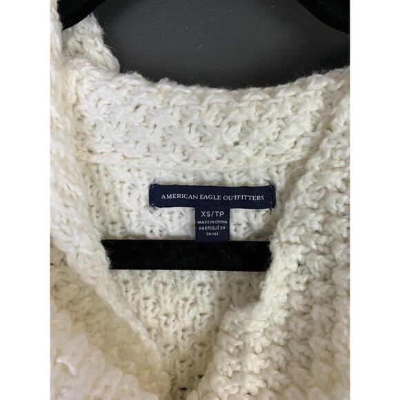 American Eagle Outfitters White Knit Sweater With Cowl Neck Pullover Style XS - Picture 5 of 6